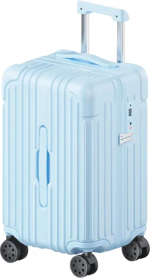 Krute Carry on Luggage PC ABS Suitcases with Double Spinner Wheels 22x14x9 Airline Approved Luggage with TSA Lock 20 Inch (LightBlue)