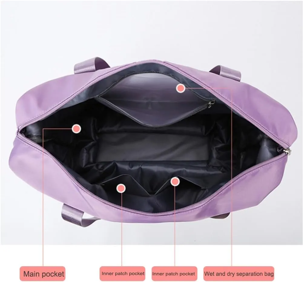 Kulken Travel Bag with Wheels, 2025 New Large Capacity Travel Bag,Universal Wheel Removable, Foldie Travel Bag Expandable, Convertible Womens Duffle Bags for Traveling, with Clothespin(Dark purple)