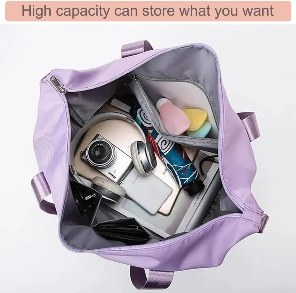 Kulken Travel Bag with Wheels, 2025 New Large Capacity Travel Bag,Universal Wheel Removable, Foldie Travel Bag Expandable, Convertible Womens Duffle Bags for Traveling, with Clothespin(Dark purple)