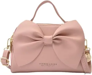 Ladies bag bow shoulder bag crossbody bag (yellowish-brown)