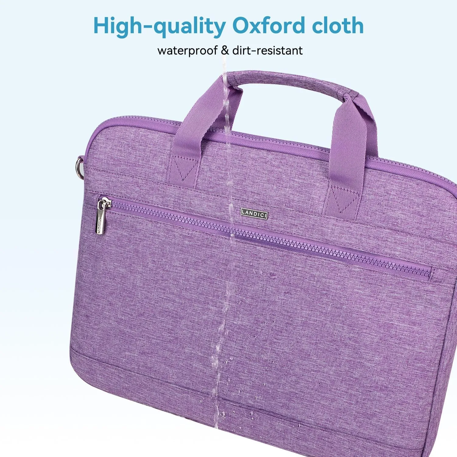 LANDICI 360° Protective Laptop Bag Case 15.6-16 Inch with Shoulder Strap, Waterproof Computer Sleeve Cover for MacBook Pro 16, Acer HP Lenovo Dell ASUS Laptop, Slim Briefcase for Women, Purple
