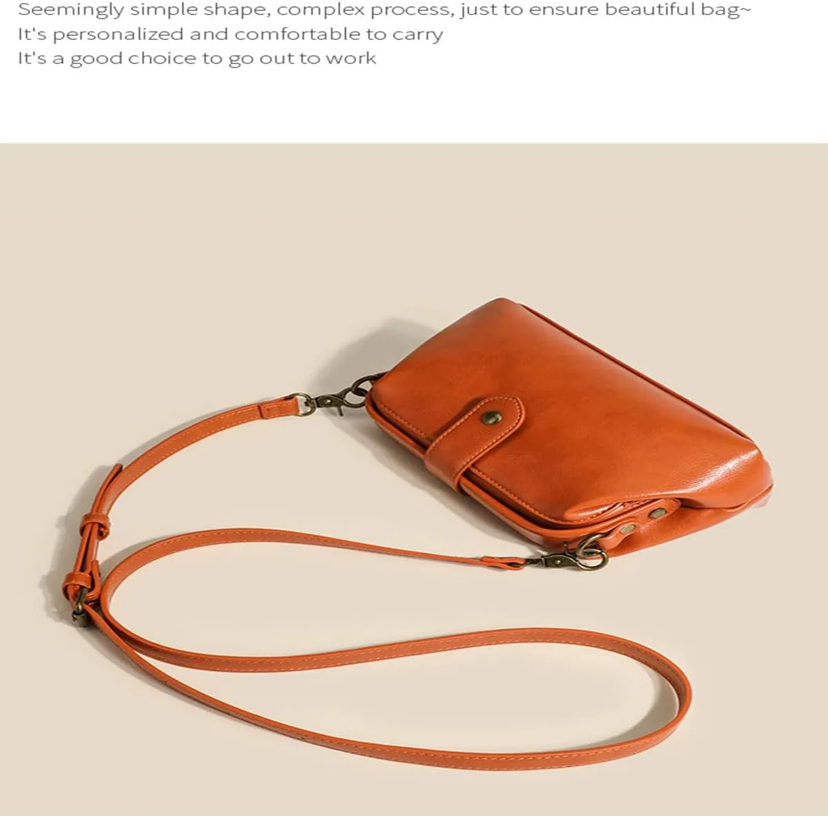 Langrents Retro Handmade Waterproof Shoulder Bag for Women (Brown)