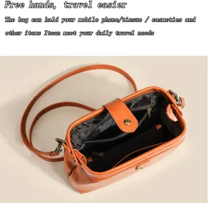 Langrents Retro Handmade Waterproof Shoulder Bag for Women (Brown)