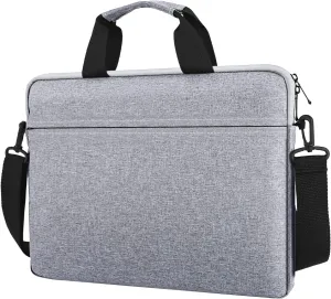 Laptop Case Shoulder Bag for 15.6 Inch Laptop Computer Chromebook, 16 Inch MacBook Pro A2485 A2141 A2780 A3403 A3186, Protective Polyester Computer Portable Bag Briefcase with Handle, Gray