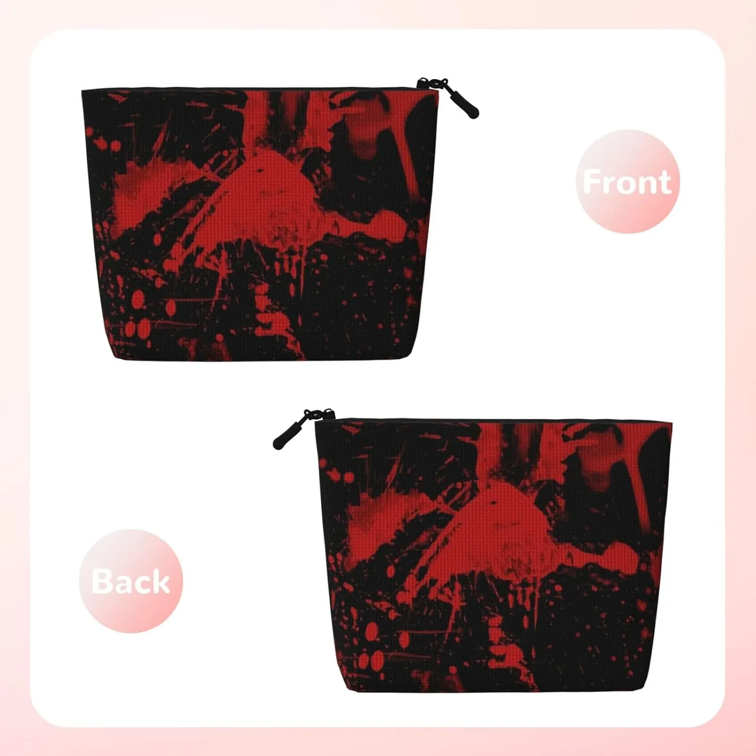 Large Capacity Women's Makeup Bag, Waterproof Imitation Hemp Material Hand Zipper Makeup Bag, Portable Makeup Bag, Travel Essentials Cosmetic Bag Abstract Ink Splash