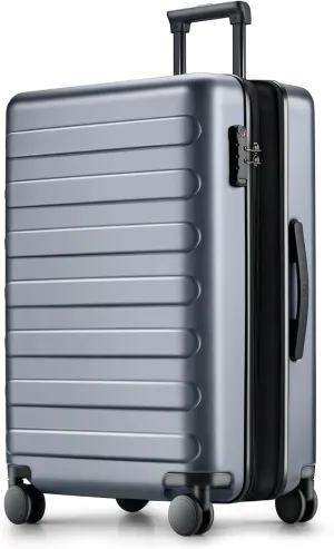 Large Checked Luggage 28 Inch, Checking In Luggage with Smooth Spinner Wheels, Expandable, Hard Shell PC Suitcase, Lightweight Travel Luggage, TSA Approved (Grey, Rhine Max)