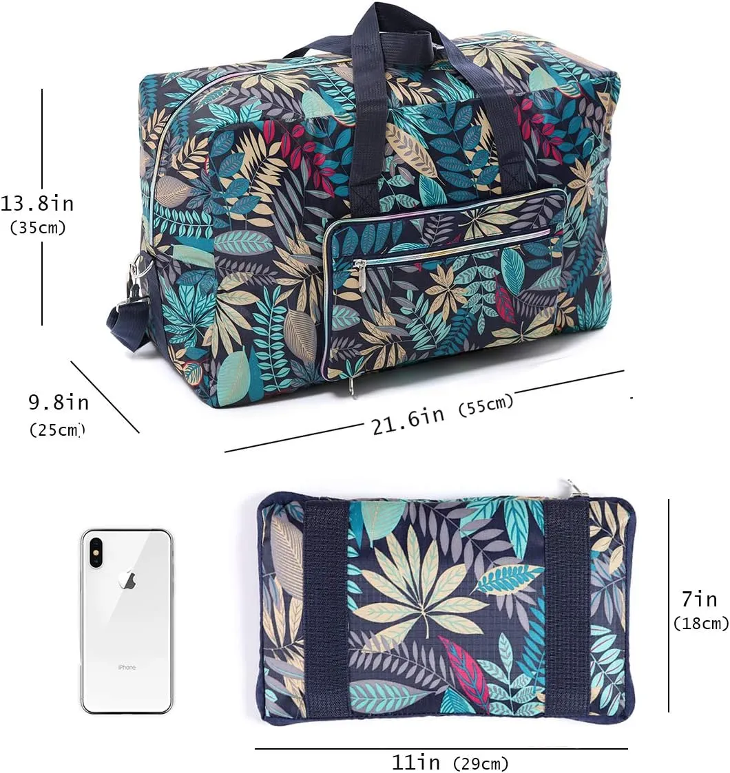 Large Foldable Travel Duffel Bag, Sports Tote Gym Bag For Women with Trolley Sleeve Weekender Overnight Carry On Checked Luggage Bag Hospital Bag Tote Shoulder Handbag Bag