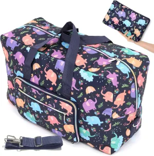 Large Foldable Travel Duffel Bag, Sports Tote Gym Bag For Women with Trolley Sleeve Weekender Overnight Carry On Checked Luggage Bag Hospital Bag Tote Shoulder Handbag Bag