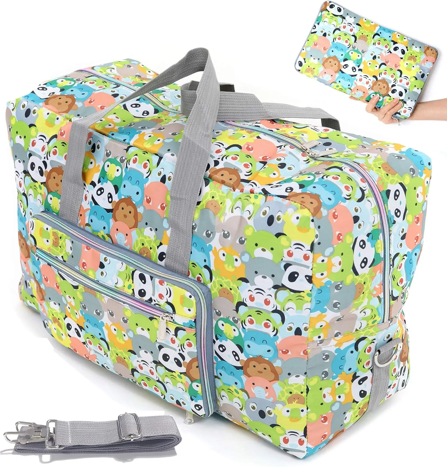Large Foldable Travel Duffel Bag, Sports Tote Gym Bag For Women with Trolley Sleeve Weekender Overnight Carry On Checked Luggage Bag Hospital Bag Tote Shoulder Handbag Bag