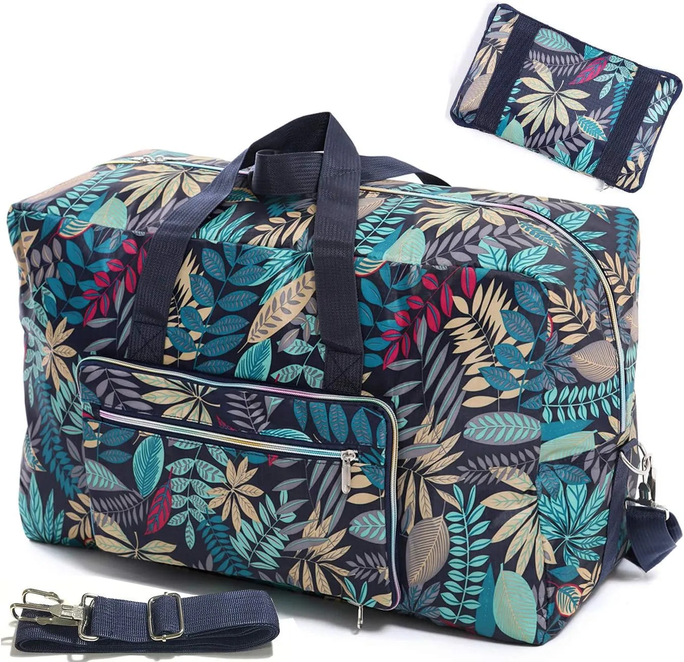 Large Foldable Travel Duffel Bag, Sports Tote Gym Bag For Women with Trolley Sleeve Weekender Overnight Carry On Checked Luggage Bag Hospital Bag Tote Shoulder Handbag Bag
