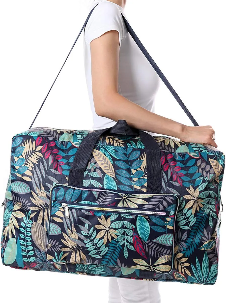 Large Foldable Travel Duffel Bag, Sports Tote Gym Bag For Women with Trolley Sleeve Weekender Overnight Carry On Checked Luggage Bag Hospital Bag Tote Shoulder Handbag Bag