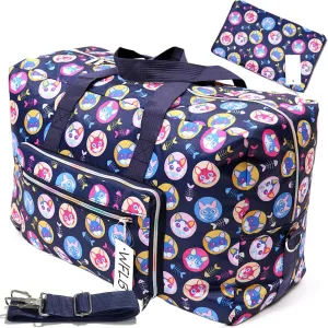 Large Foldable Travel Duffel Bag, Sports Tote Gym Bag For Women with Trolley Sleeve Weekender Overnight Carry On Checked Luggage Bag Hospital Bag Tote Shoulder Handbag Bag
