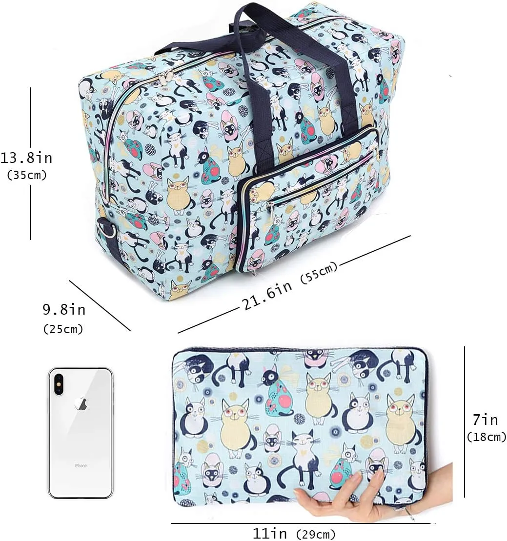 Large Foldable Travel Duffel Bag, Sports Tote Gym Bag For Women with Trolley Sleeve Weekender Overnight Carry On Checked Luggage Bag Hospital Bag Tote Shoulder Handbag Bag