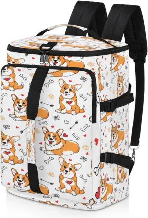 Large Sports Gym Bag With Shoe & Laptop Compartment 47L Waterproof Travel Duffel Bags for Men Women Cute Corgi Dog Luggage Backpack Duffle Bag