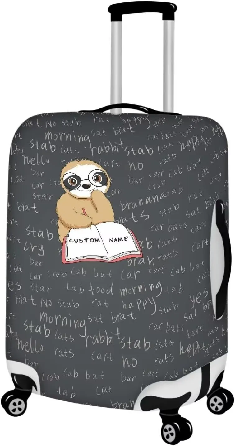 Learning Sloth Luggage Suitcase Cover Elastic Washable Luggage Protector Travel Suitcase Protective Cover Travel Luggage Cover Suitcase Protective Luggage Cover Luggage Cover-L