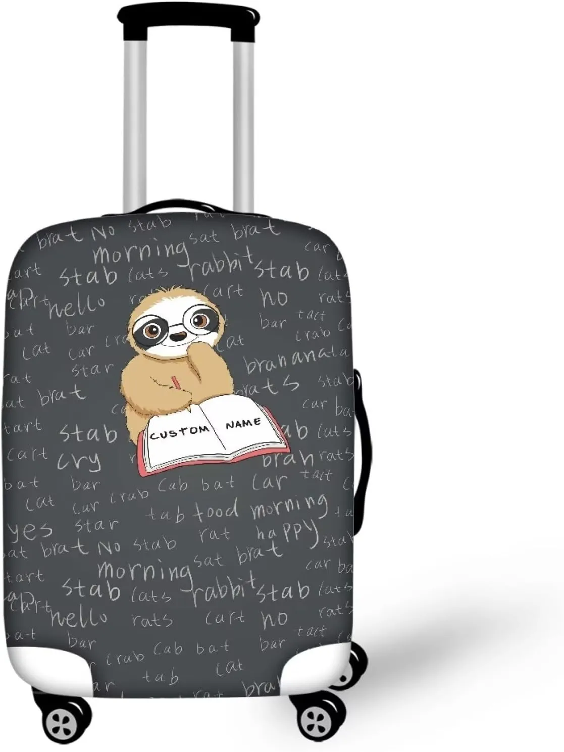 Learning Sloth Luggage Suitcase Cover Elastic Washable Luggage Protector Travel Suitcase Protective Cover Travel Luggage Cover Suitcase Protective Luggage Cover Luggage Cover-L