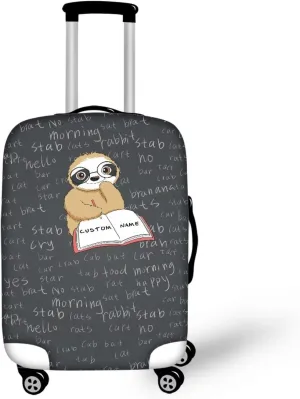 Learning Sloth Luggage Suitcase Cover Elastic Washable Luggage Protector Travel Suitcase Protective Cover Travel Luggage Cover Suitcase Protective Luggage Cover Luggage Cover-L