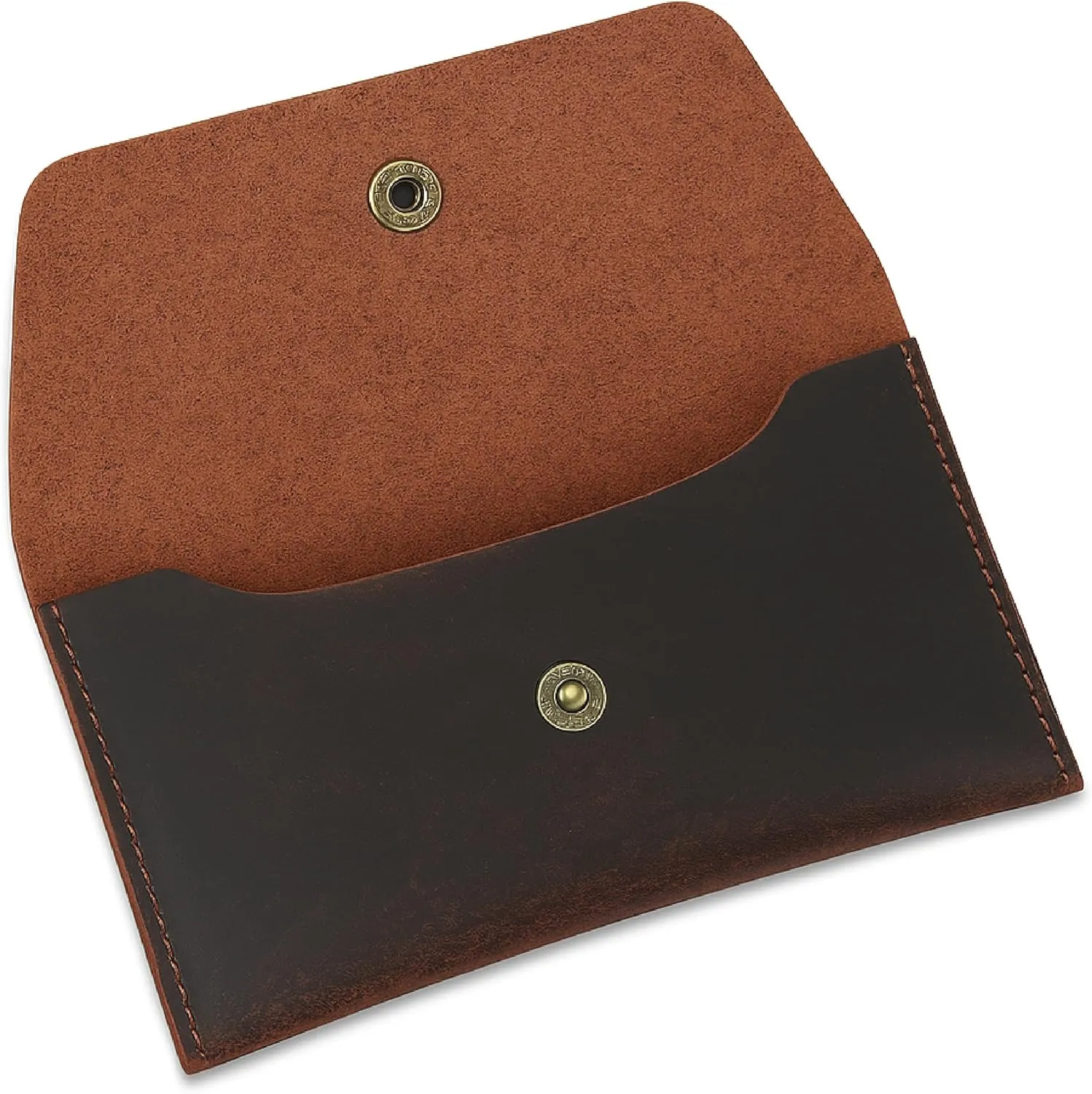 Leather Currency Pouch Dollar Bills Organiser Handmade Travel Wallet Utility Money Pouch Cash Currency Envelope- Brown