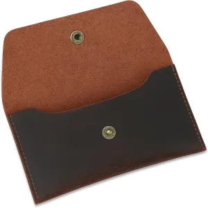 Leather Currency Pouch Dollar Bills Organiser Handmade Travel Wallet Utility Money Pouch Cash Currency Envelope- Brown