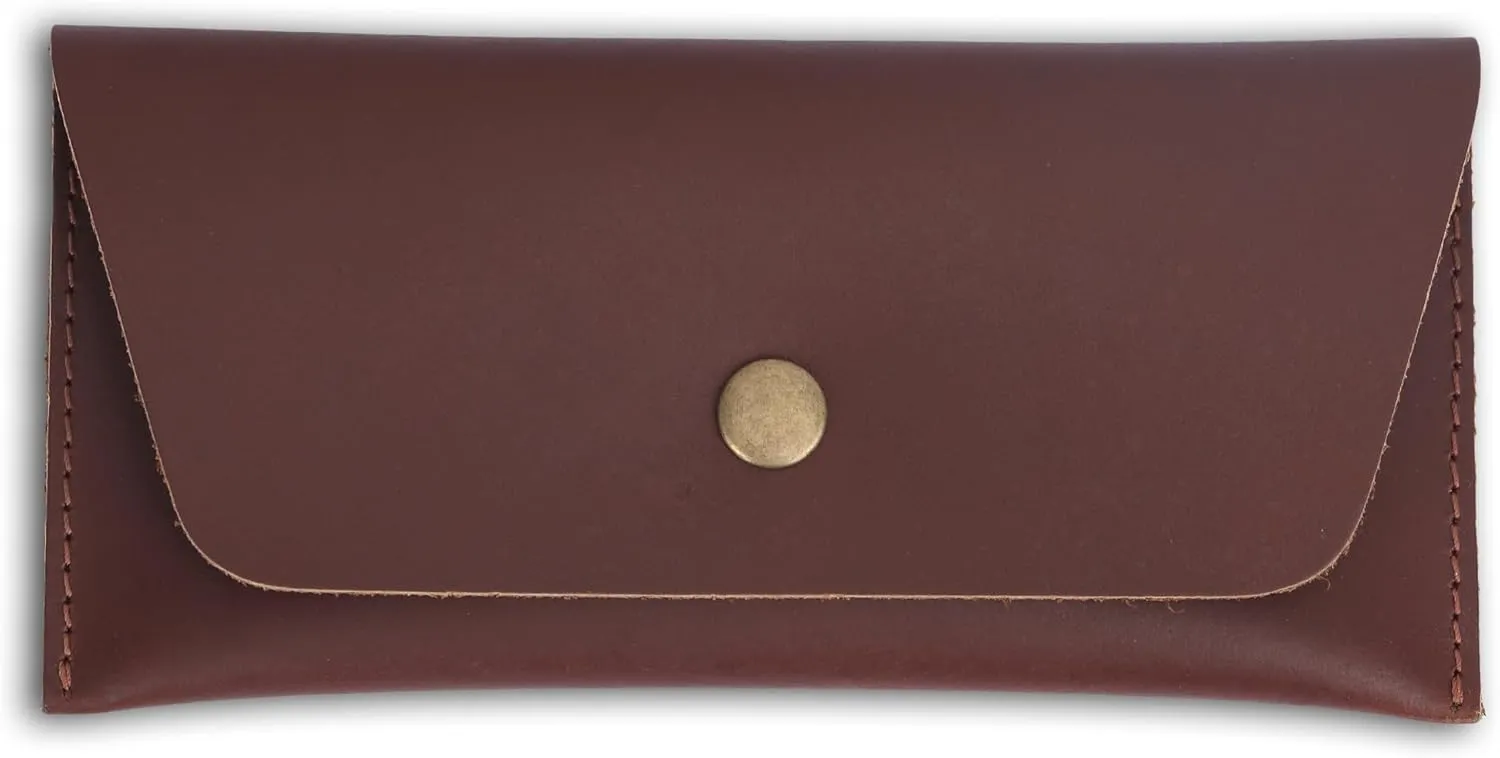 Leather Currency Pouch Dollar Bills Organiser Handmade Travel Wallet Utility Money Pouch Cash Currency Envelope(Tan)