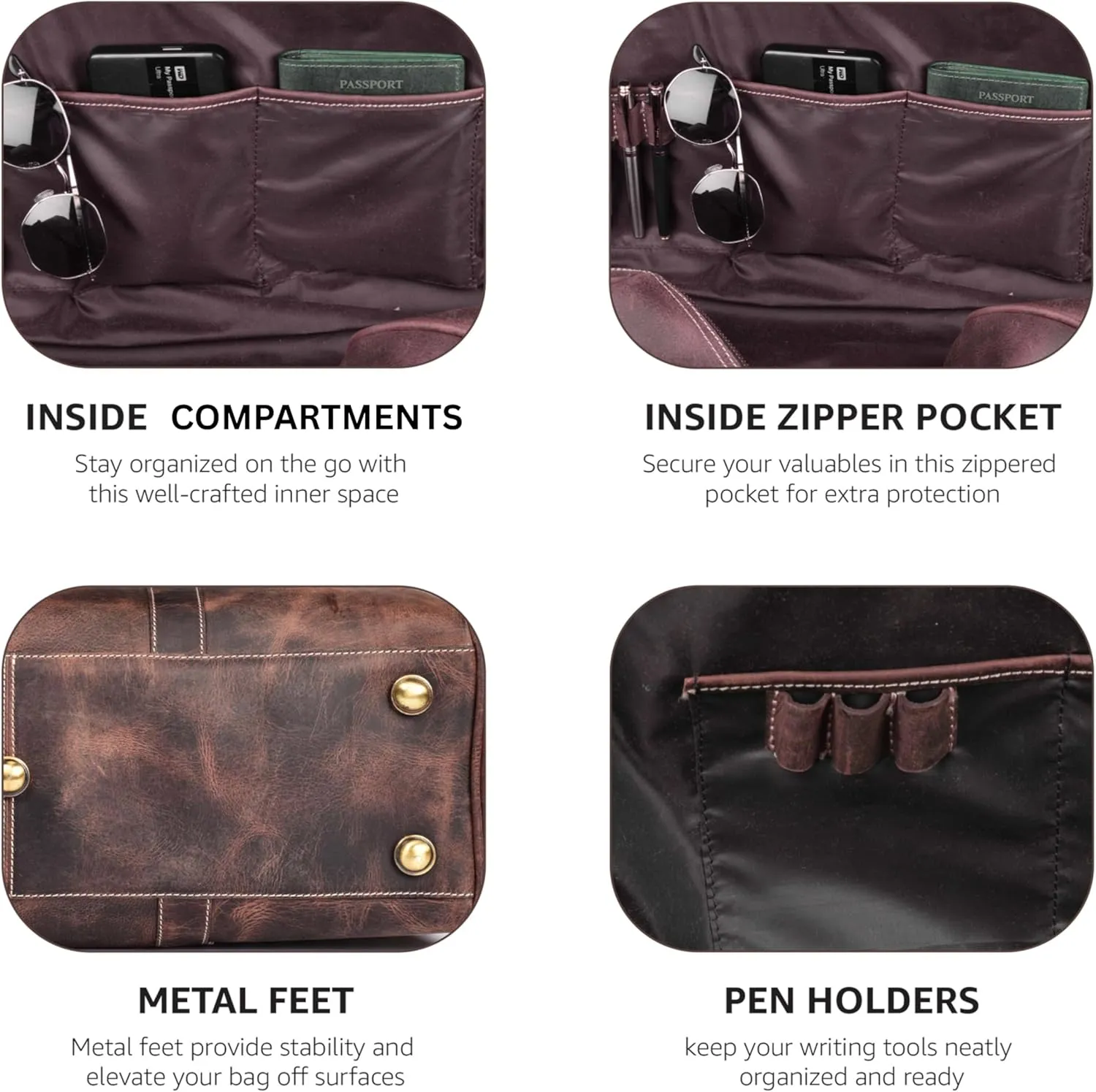 Leather Village Leather Duffle Bags for Men & Women-Stylish Travel Weekender Carry-On Sports Gym Overnight Luggage Bag - 20 Inch - Rustic Brown