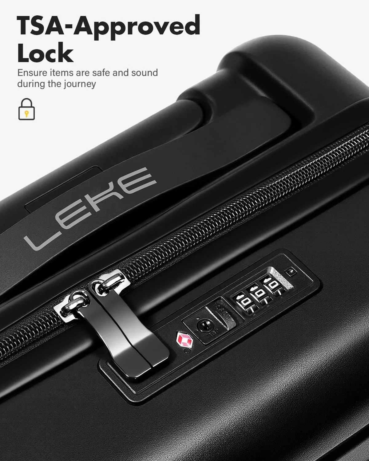 Lekesky 16 Inch Carry On Luggage Airline Approved, Hard Shell Suitcase with Hanging Packing Cube, Carry-On Bag with TSA Lock & Lightweight Spinner Wheels for Men Women, Black