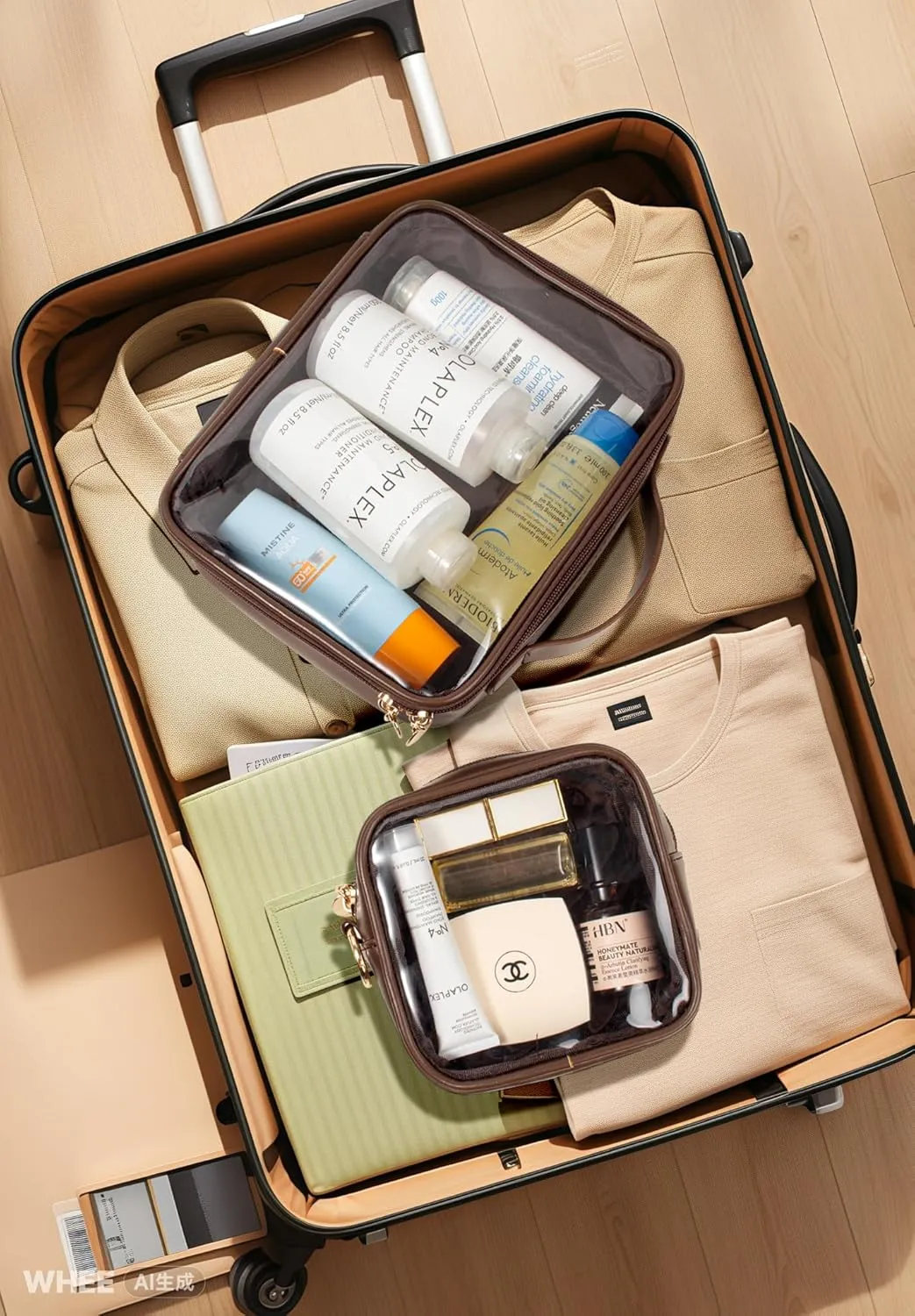 LETGO Valentines Day Gifts for Him Husband Boyfriend-TSA Approved Toiletry Bag Clear Makeup Bag,Clear Toiletry Bags for Traveling Travel Essentials Travel Size Toiletries Accessories(Large Chocolate)
