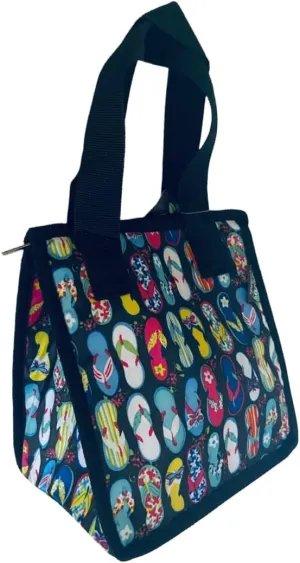 LiAloha Hawaii Eco Islands Insulated Cooler Lunch Tote Bag (Island Slippers Black Sm)
