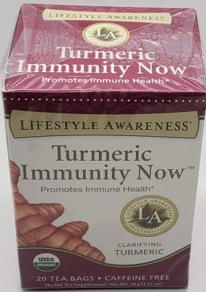 Lifestyle Awareness, Turmeric Immunity Now, Caffeine Free, Organic, 20 Count / 2 Pack