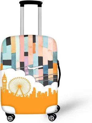 Lightweight Luggage Cover - Sturdy Travel Suitcase Protector Dustproof Protector for Long Journeys & Family Trips Airplane Print
