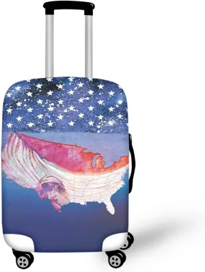 Lightweight Luggage Cover - Sturdy Travel Suitcase Protector Dustproof Protector Lightweight for Long Journeys & Family Trips American Flag
