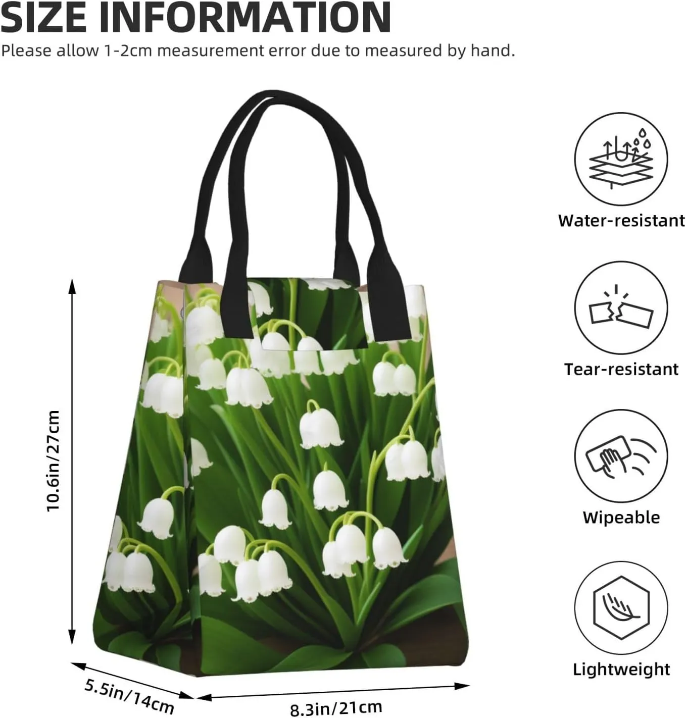 Lilies Of The Valley Lunch Bag For Women Men Reusable Insulated Lunch Tote Bag For Work Office Travel Picnic Yoga