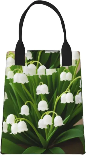 Lilies Of The Valley Lunch Bag For Women Men Reusable Insulated Lunch Tote Bag For Work Office Travel Picnic Yoga