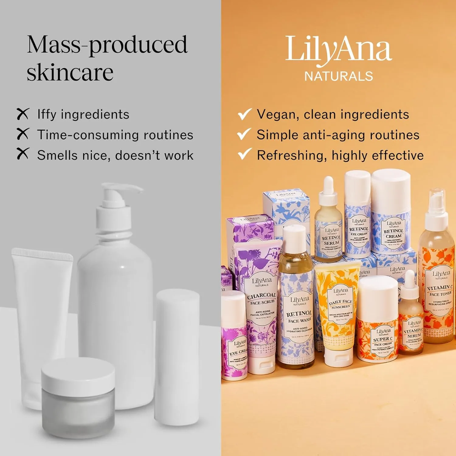 LilyAna Naturals Eye Cream for Dark Circles and Puffiness, Anti Aging Under Eye Cream for Wrinkles and Bags helps Improve Dryness; for Sensitive Skin (Bottle, 1.0 Ounce (Pack of 1))