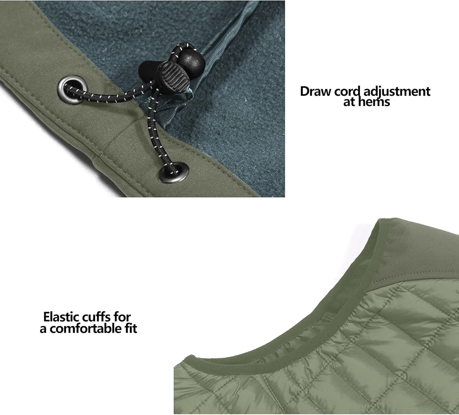 Little Donkey Andy Men’s Lightweight Puffer Vest, Warm Outdoor Sleeveless Jacket for Hiking Travel Running