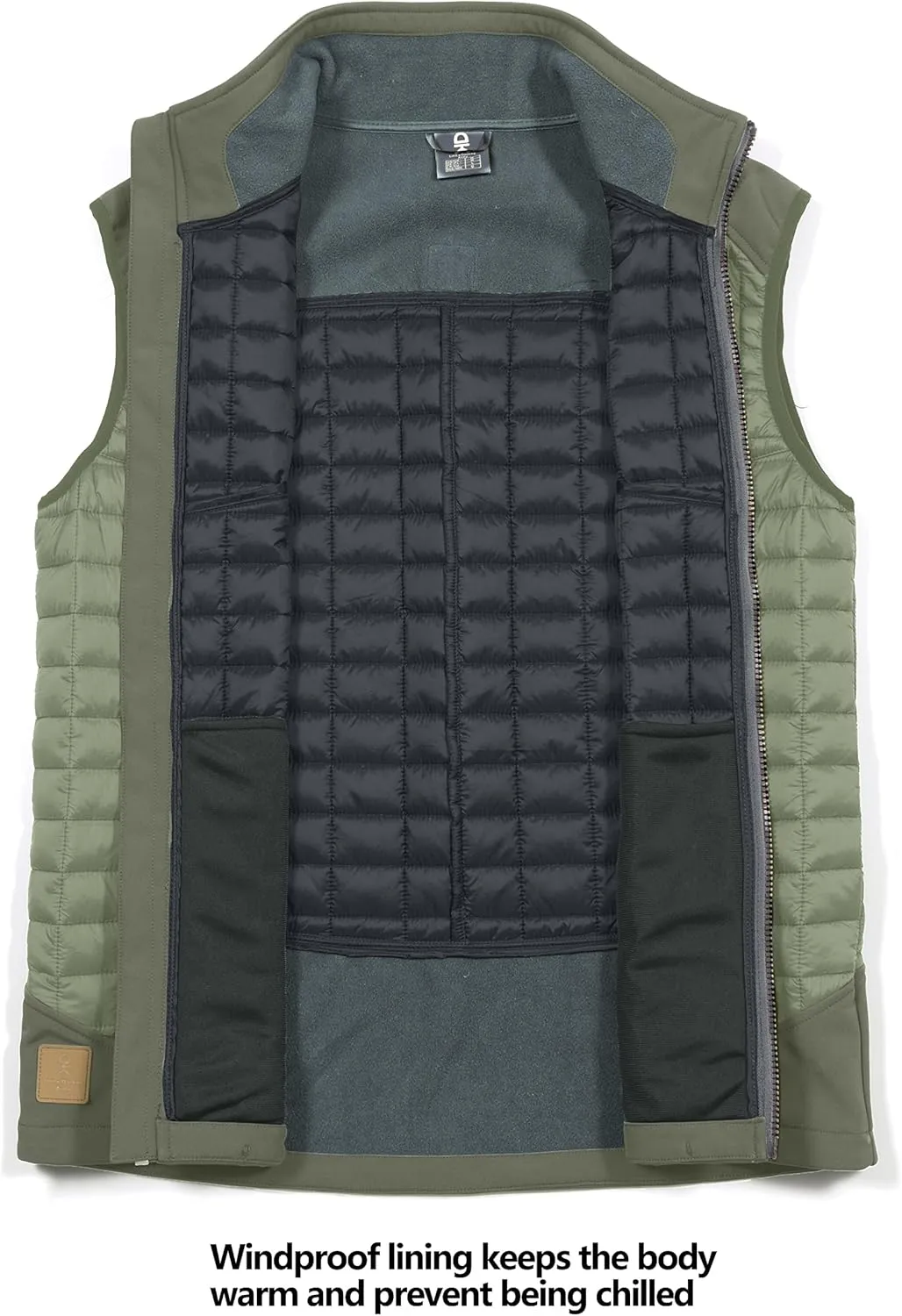 Little Donkey Andy Men’s Lightweight Puffer Vest, Warm Outdoor Sleeveless Jacket for Hiking Travel Running