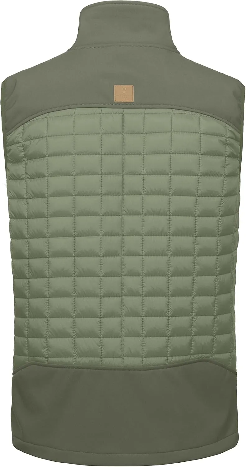 Little Donkey Andy Men’s Lightweight Puffer Vest, Warm Outdoor Sleeveless Jacket for Hiking Travel Running