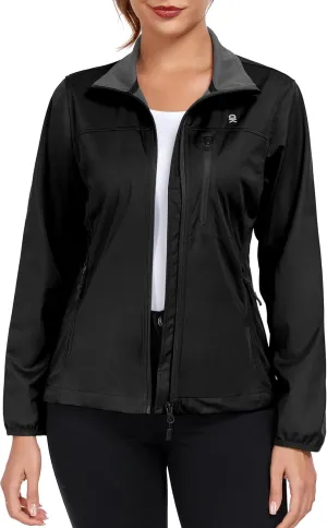 Little Donkey Andy Women's Lightweight Softshell Jacket Windbreaker for Hiking Running Golf Travel, Windproof, Waterproof