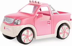 Lori – Pick-Up Truck for Mini Dolls – Pink Car for 6-Inch Dolls – Real Radio & Trailer Hitch – Music & Lights – 3 Years   – Ride & Shine Pickup Truck – Light Pink