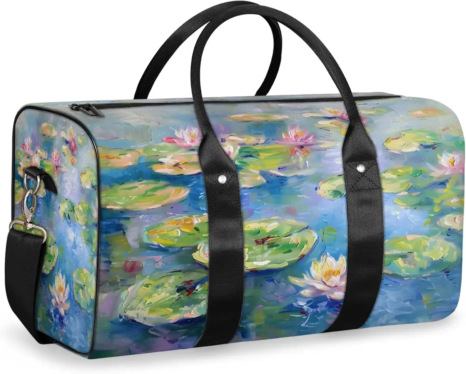 Lotus Flowers Travel Bag for Men Women, Gym Duffle Bags for Travel, Carry On Luggage Bag, Weekender Overnight Workout Bags