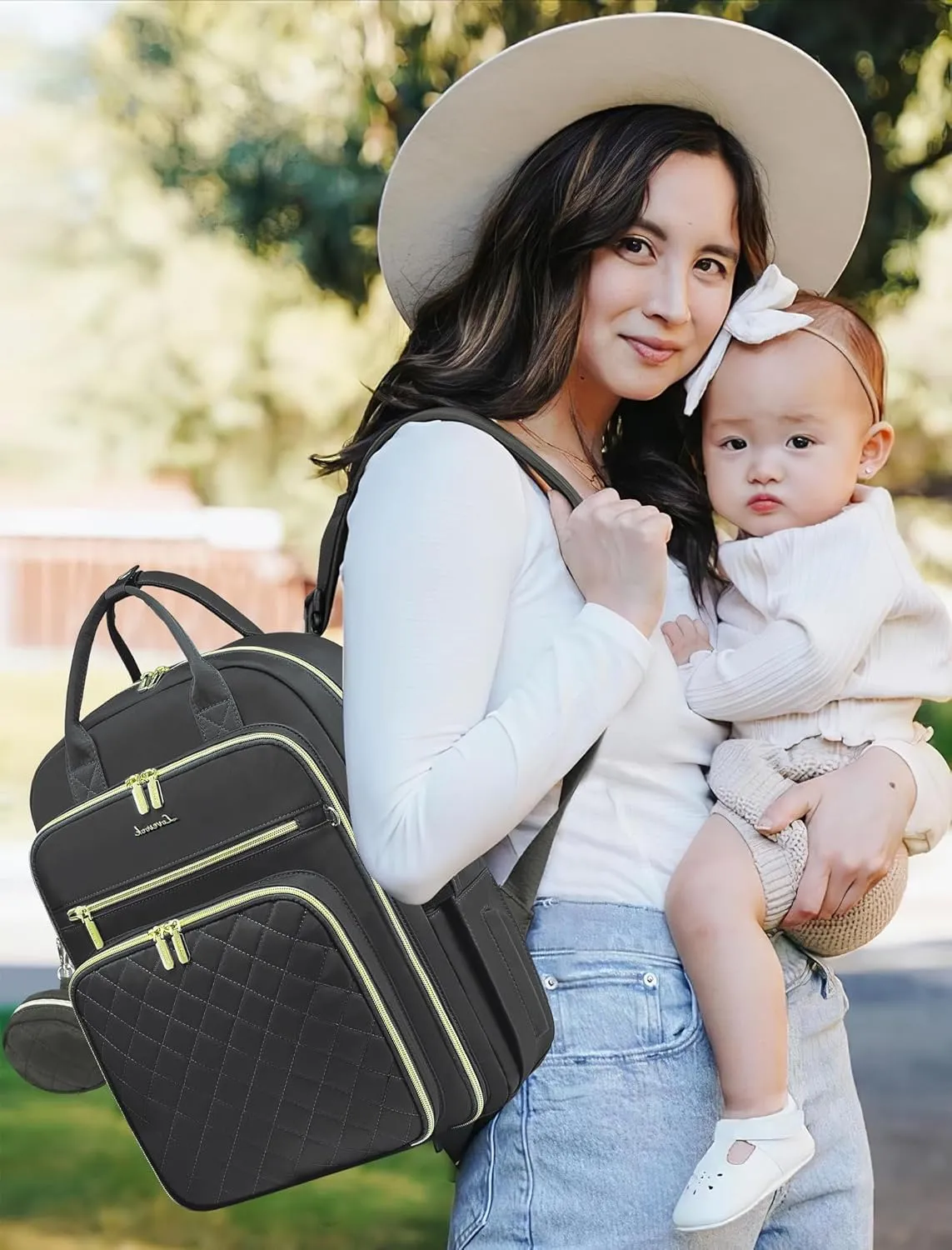 LOVEVOOK Baby Diaper Bag,Waterproof Diaper Backpack with USB Charging Port for Bab, Large Capacity Fit for 15.6 inch Laptop,Dark Grey