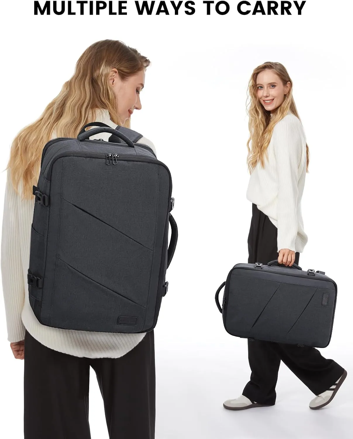 LOVEVOOK Travel Backpack, 40L Extra Large Backpack, Carry on Backpack 17 Inch with USB Port, Water Resistant Business Backpack for Men Women, Dark Grey