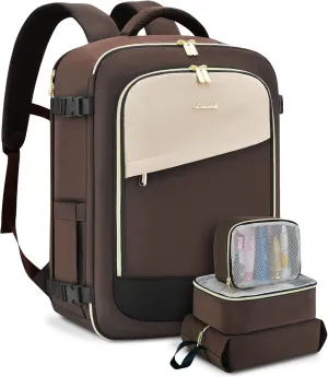 LOVEVOOK Travel Backpack for Women, 40L Carry On Backpack Flight Approved, Large Personal Item Bag Fits 17 inch Laptop, TSA Approved Luggage with 3 Packing Cubes,Waterproof Weekender Gym Essentials