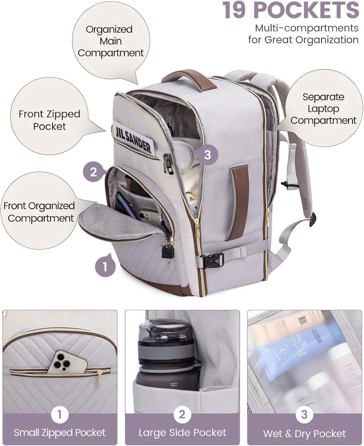 LOVEVOOK Travel Backpack for Women,40L Carry On Backpack for Airplanes,17.3 Inch Laptop Personal Item Travel Bag
