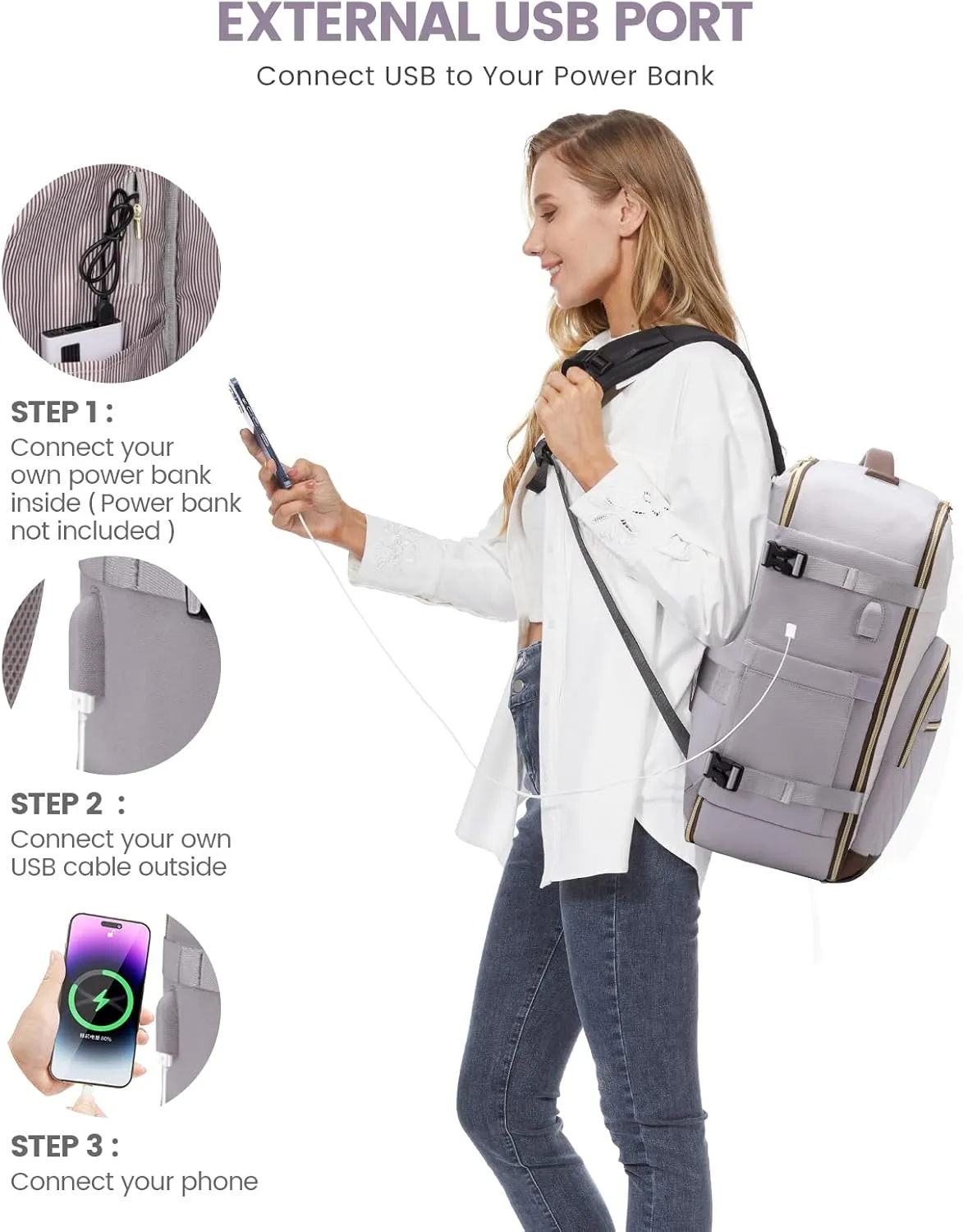 LOVEVOOK Travel Backpack for Women,40L Carry On Backpack for Airplanes,17.3 Inch Laptop Personal Item Travel Bag