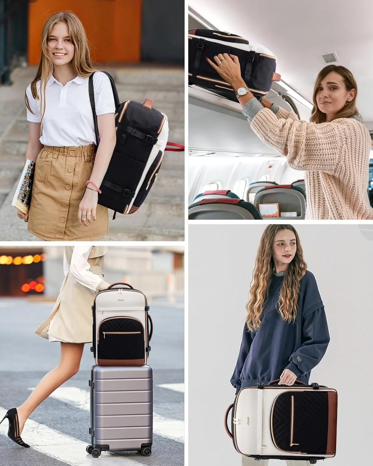 LOVEVOOK Travel Backpack for Women,50L Carry On Backpack for Airplanes,18 Inch Laptop Personal Item Travel Bag,TSA Approved Carry On Luggage,Waterproof Weekender Business Hiking Bag