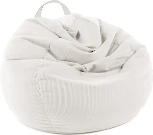 LPMOERA Stuffed Animal Storage Bean Bag Chair Cover (No Filler) for Kids and Adults.Pets Dogs/Cats Lazy Beds.Soft Stuffable Bean Bag for Organizing Children Plush Toys or Memory Foam White S