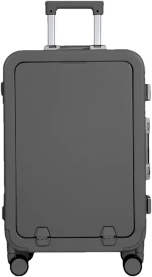 Luggage Bag Front Opening Luggage Suitcase Spinner Unisex Luggage Suitcase with Wheeled Password (Aluminum Frame 26), Aluminum Frame, 26