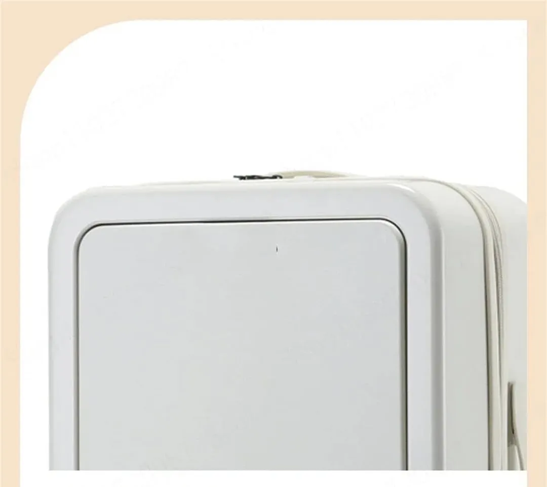 Luggage Bag Front Opening Luggage Suitcase Spinning Luggage Suitcase Unisex with Wheeled Password, Aluminum Frame, 26