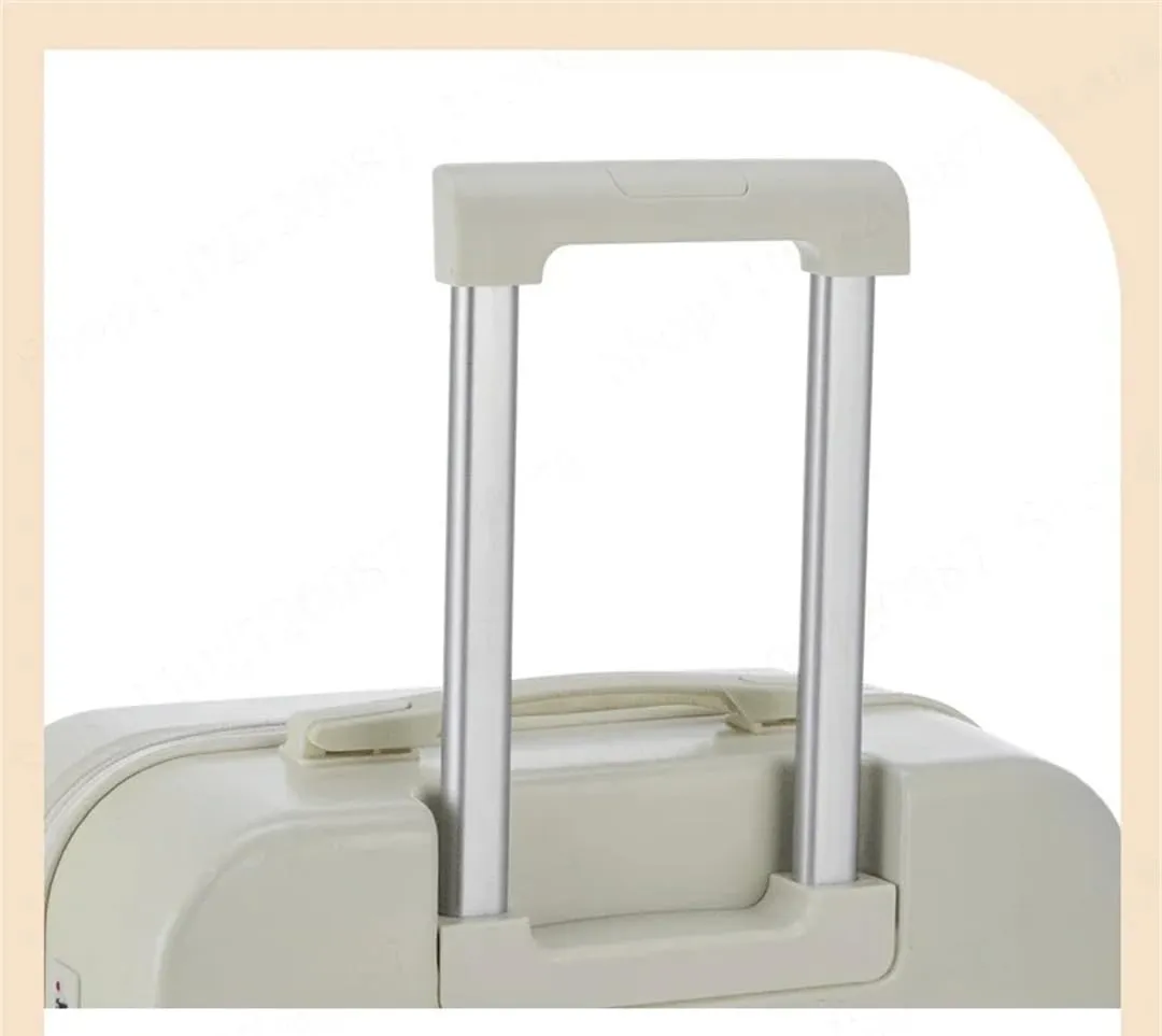 Luggage Bag Front Opening Luggage Suitcase Spinning Luggage Suitcase Unisex with Wheeled Password, Aluminum Frame, 26